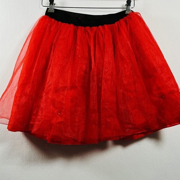 Adult Red Tulle Tutu Light up Skirt OSFM Halloween Christmas 4th of July EUC - Picture 4 of 9